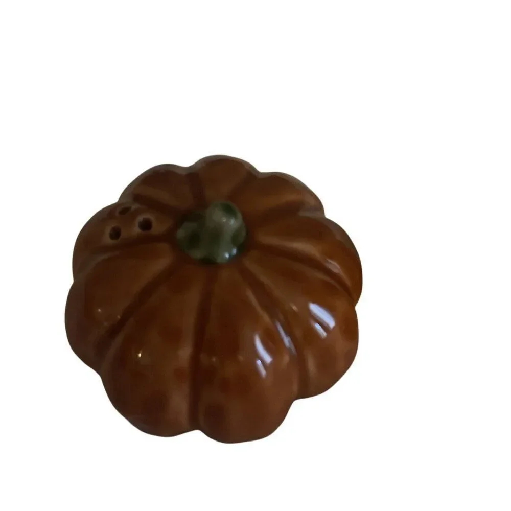 Celebrate Fall Together Pumpkin Gourd Salt‎ & Pepper Shaker Set Autumn Stoneware